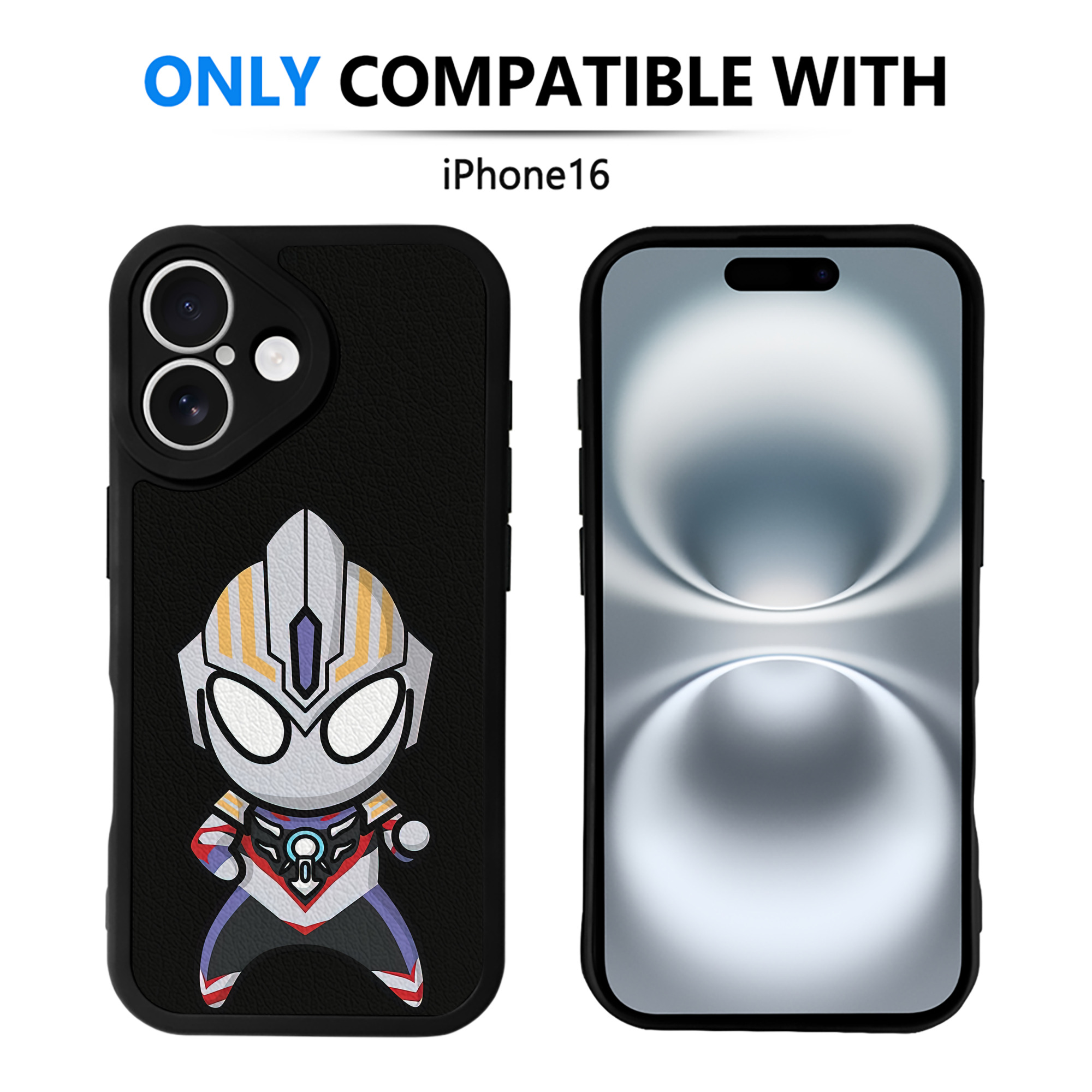 （画像用） ウルトラマン Ultraman 【iPhone 16シリーズ対応】シリコンスマホケース（レザー調） 材質：シリコン